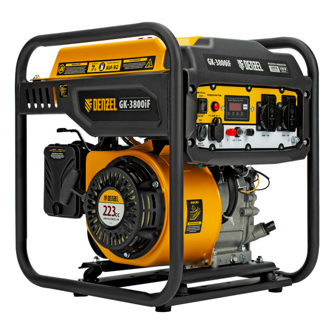 Генератор инверторный GK-3800iF, 3,8 кВт, 230 В, ручной старт DENZEL в Новосибирске