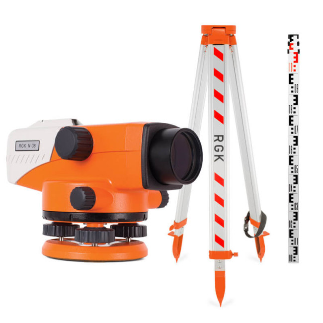 Комплект оптический нивелир RGK N-38 с поверкой + штатив S6-N + рейка RGK TS-7 в Новосибирске