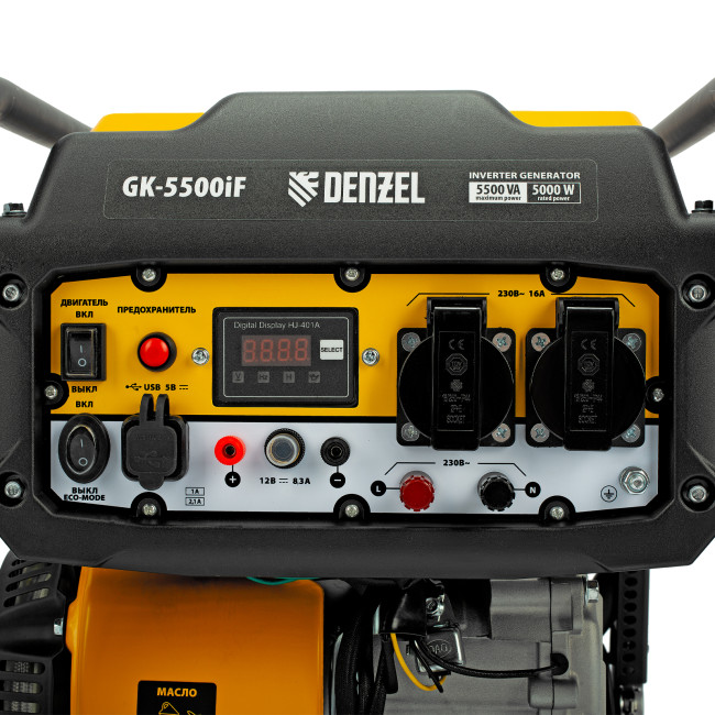 Генератор инверторный GK-5500iF, 5,5 кВт, 230 В, ручной старт DENZEL в Новосибирске