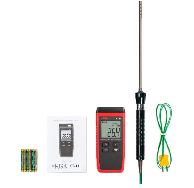Термометр RGK CT-11 с зондом температуры воздуха TR-10A с поверкой в Новосибирске
