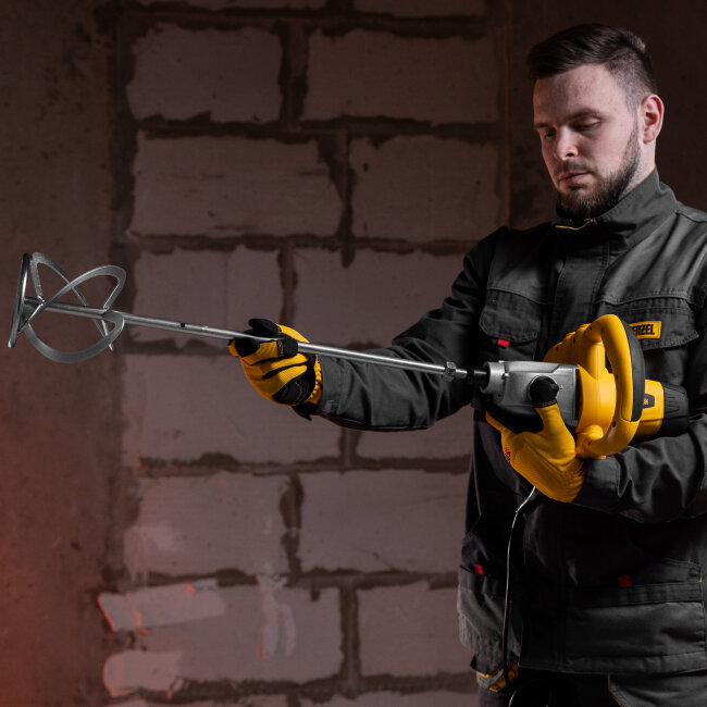 Миксер строительный EM-1-1220, 1220 Вт, 0-480/0-800 об/мин Denzel в Новосибирске