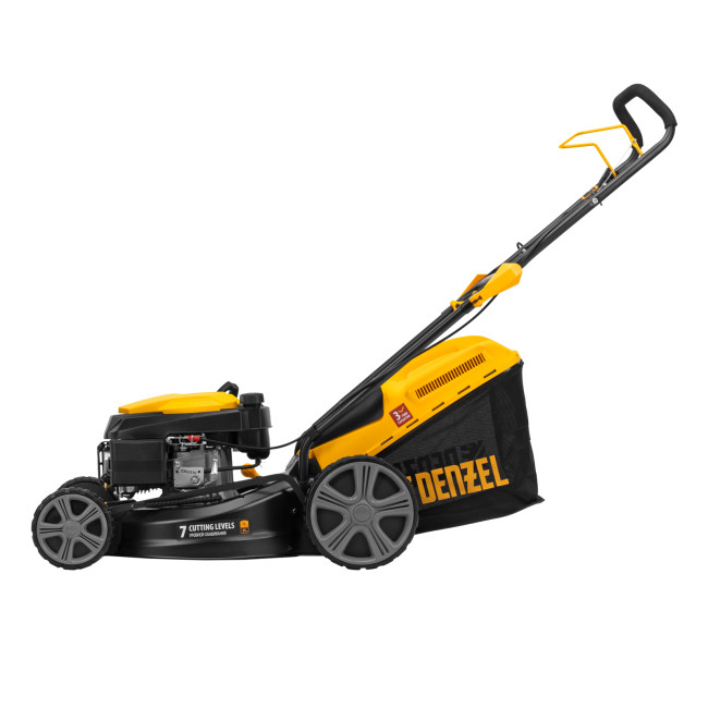 Газонокосилка бензиновая GLD-460, 146 куб.см, ширина 46 см, ручная, 7 уровней, травосборник 50 л Denzel в Новосибирске