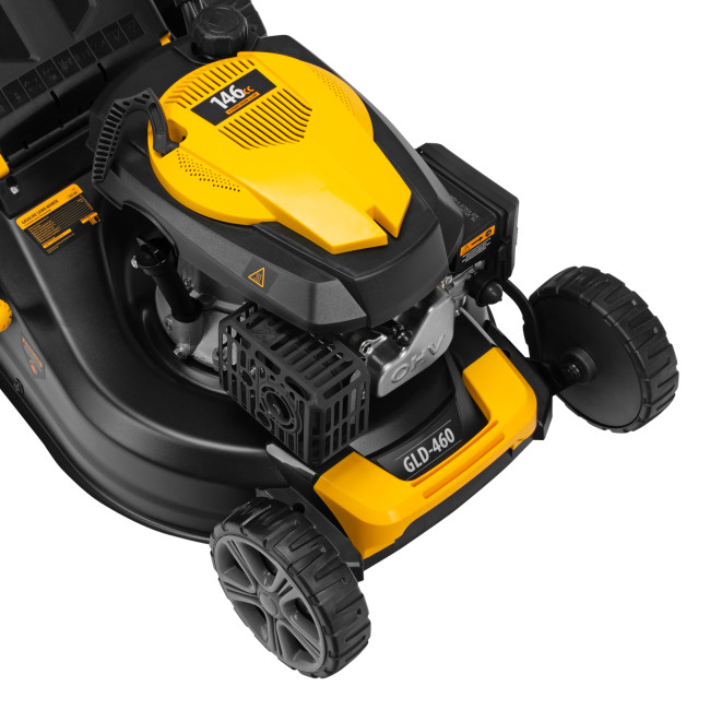Газонокосилка бензиновая GLD-460, 146 куб.см, ширина 46 см, ручная, 7 уровней, травосборник 50 л Denzel в Новосибирске