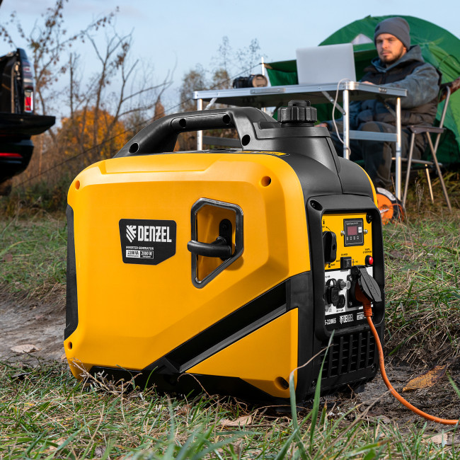Генератор инверторный GS-2200iS, 2,2 кВт, 230 В, закрытый корпус, ручной старт DENZEL в Новосибирске