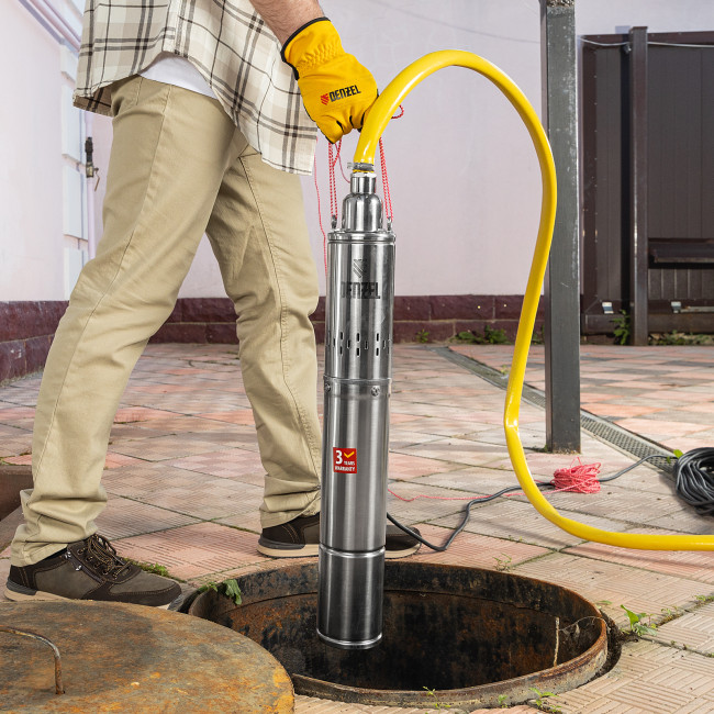 Скважинный насос DWS-4-150, винтовой, диаметр 4", 1300 Вт, 2000 л/ч, напор 150 м Denzel в Новосибирске Скважинный насос DWS-4-150, винтовой, диаметр 4", 1300 Вт, 2000 л/ч, напор 150 м Denzel в Новосибирске