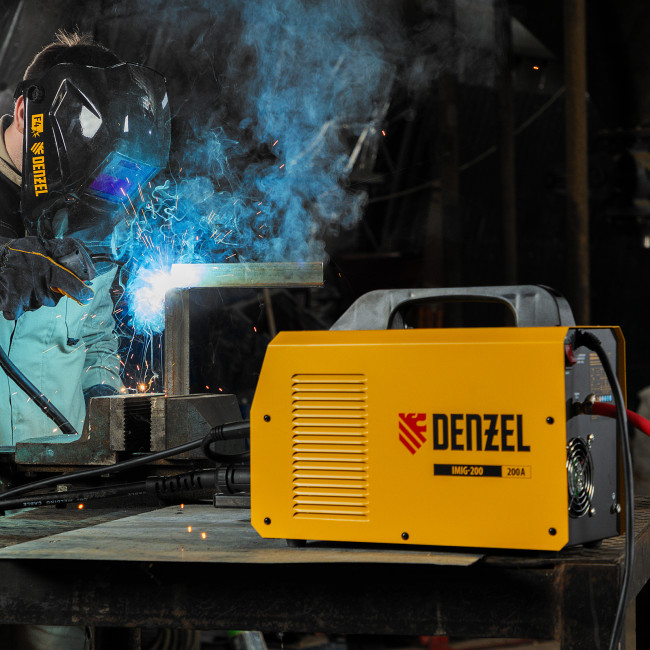 Аппарат инвертор. полуавтомат. cварки IMIG-200, 200 А, ПВ 60%, катушка 5 кг Denzel в Новосибирске