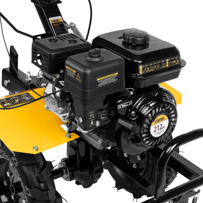 Мотоблок DPT-270X, 7 л.с., диск.сцеп, шир 90 см, глуб 35 см,фрез 3х4,ВОМ,скор 2В/1Н,кол 8" Denzel в Новосибирске