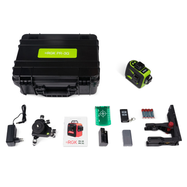 Комплект: лазерный уровень RGK PR-3G + штанга-упор в Новосибирске