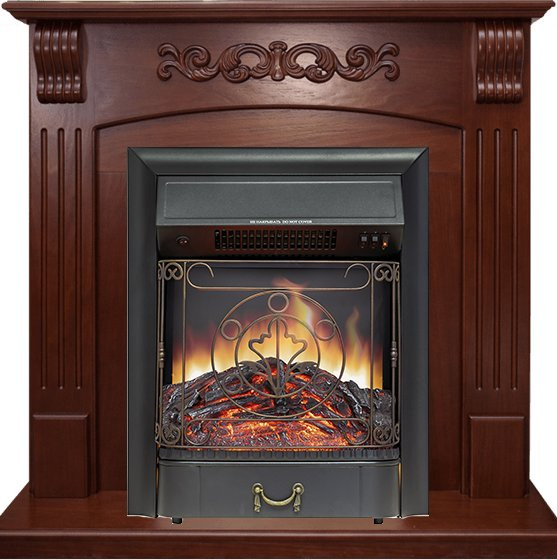 Каминокомплект Sorrento угловой - Орех с очагом Majestic FX Black в Новосибирске