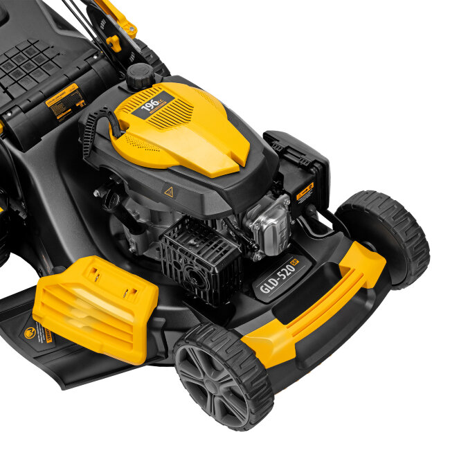 Газонокосилка бензиновая GLD-520SP, 196 куб.см, ширина 52 см, привод, 7 уровней,травосборник 60 л Denzel в Новосибирске