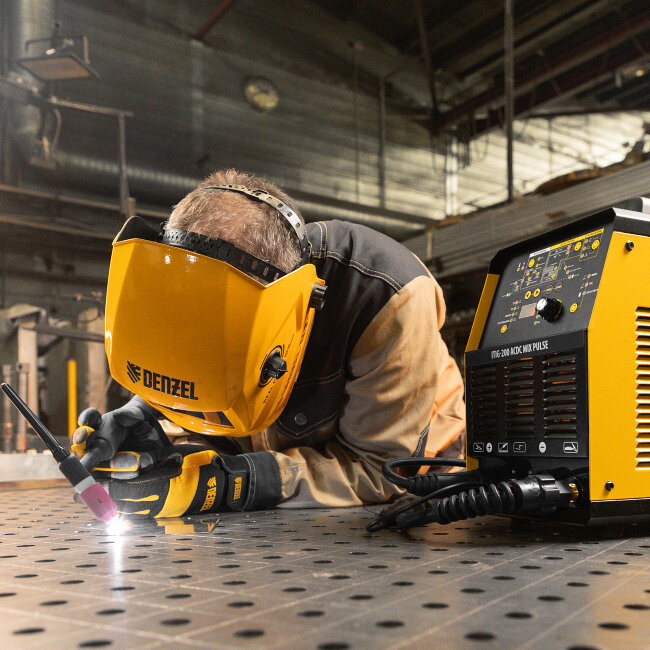 Аппарат инвертор. аргонодуговой сварки ITIG-200 ACDC Mix Pulse, 200 А, ПВ 60% Denzel в Новосибирске