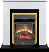 Каминокомплект Bergen (Разборный) - Белый с черным (Ширина 900 мм) с очагом Majestic FX Brass Каминокомплект Bergen (Разборный) - Белый с черным (Ширина 900 мм) с очагом Majestic FX Brass