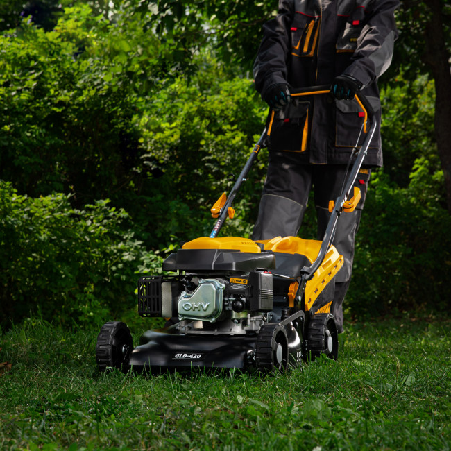 Газонокосилка бензиновая GLD-420, 146 см3, ширина 42 см, 40 л Denzel в Новосибирске Газонокосилка бензиновая GLD-420, 146 см3, ширина 42 см, 40 л Denzel в Новосибирске