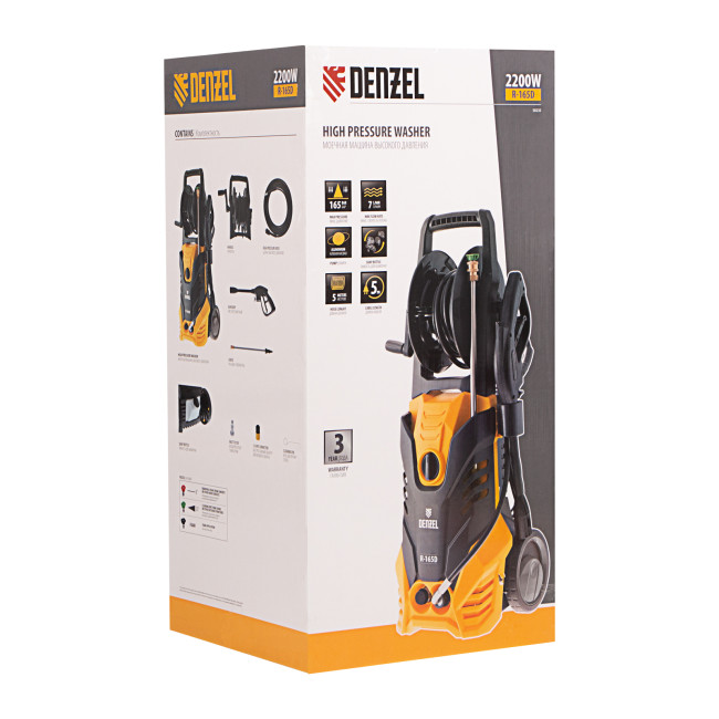 Моечная машина высокого давления R-165D, 2200 Вт, 165 бар, 7 л/мин, с барабаном Denzel в Новосибирске