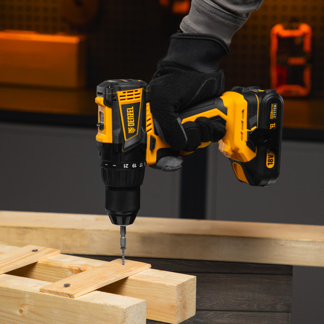 Дрель-шуруповерт аккумуляторная, бесщет. BLDL-IB-18-0, Li-Ion, 18 В Denzel в Новосибирске