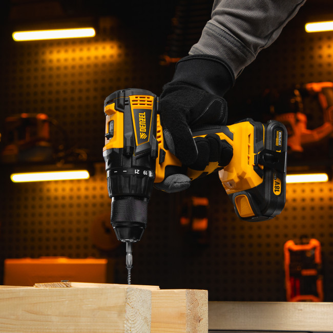 Дрель-шуруповерт аккумуляторная, бесщет. BLDL-IB-18-0, Li-Ion, 18 В Denzel в Новосибирске