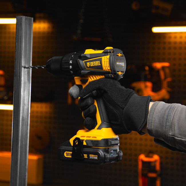 Дрель-шуруповерт аккумуляторная, бесщет. BLDL-IB-18-0, Li-Ion, 18 В Denzel в Новосибирске