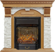 Каминокомплект Dublin - Дуб / Сланец белый с очагом Majestic FX M Black RC Каминокомплект Dublin - Дуб / Сланец белый с очагом Majestic FX M Black RC