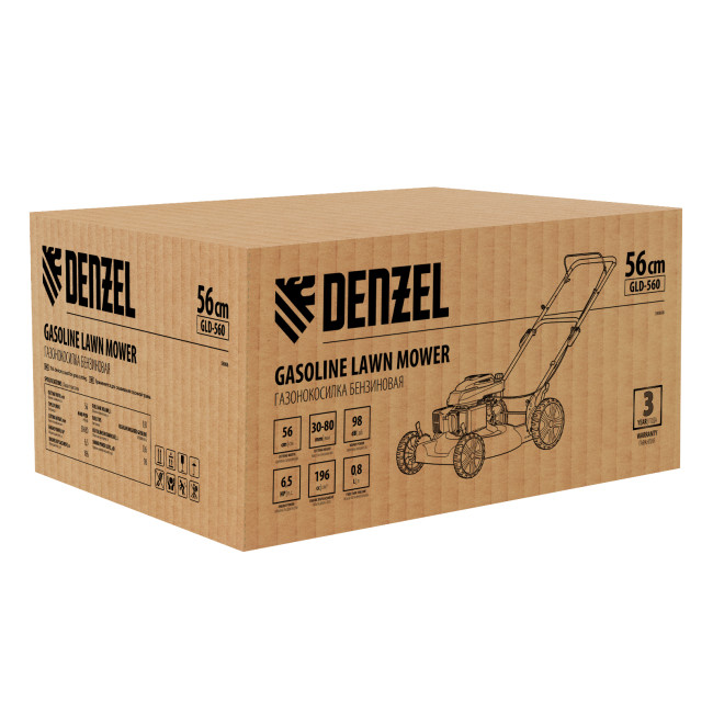 Газонокосилка бензиновая GLD-560, 196 см3, ширина 56 см Denzel в Новосибирске