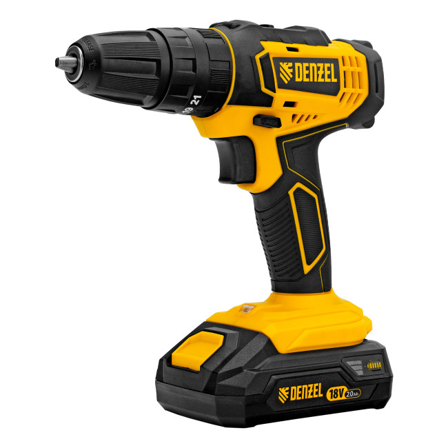 Дрель-шуруповерт аккумуляторная ударная CID-18-02BM, Li-Ion, 18 В, 2 акк. Denzel в Новосибирске