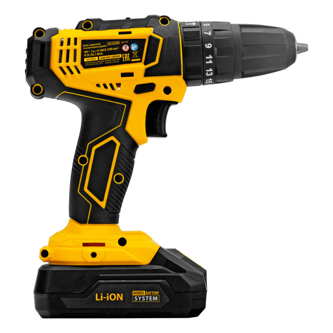 Дрель-шуруповерт аккумуляторная ударная CID-18-02BM, Li-Ion, 18 В, 2 акк. Denzel в Новосибирске