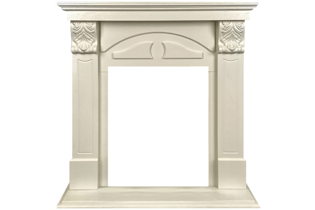 Каминокомплект Dublin (деревянный) RUSTIC (Разборный) - Слоновая кость с очагом Majestic FX M Black RC в Новосибирске