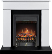 Каминокомплект Bergen (Разборный) - Белый с черным (Ширина 900 мм) с очагом Fobos FX Black Каминокомплект Bergen (Разборный) - Белый с черным (Ширина 900 мм) с очагом Fobos FX Black