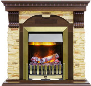 Каминокомплект Dublin - Темный дуб / Сланец с очагом Danville Antique Brass FB2