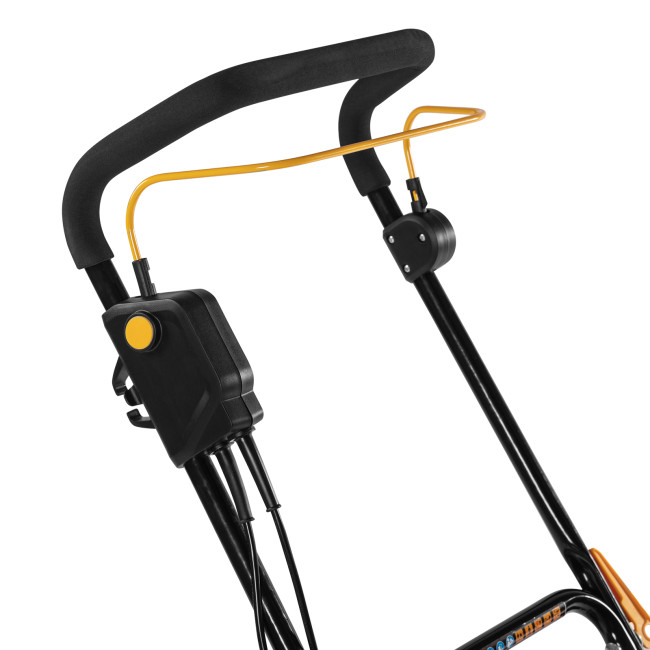 Газонокосилка электрическая GM-1200, 1200 Вт, ширина 32 см, 3 уровня, травосборник 25 л. Denzel в Новосибирске