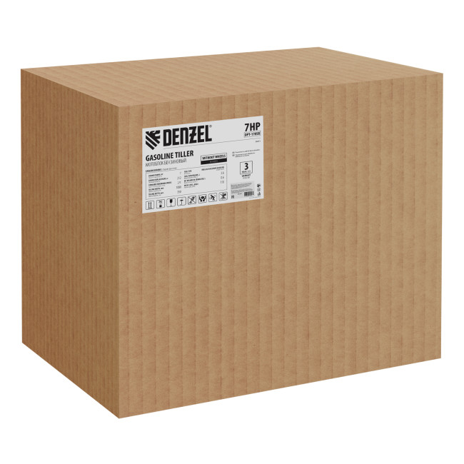 Мотоблок DPT-170SB, 7 л.с., ремен.сцеп, фрез 3х4, ШОМ, без колес, передачи 2В/1Н Denzel в Новосибирске