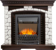 Каминокомплект Glasgow - Темный дуб / Белый с очагом Aspen Black Каминокомплект Glasgow - Темный дуб / Белый с очагом Aspen Black