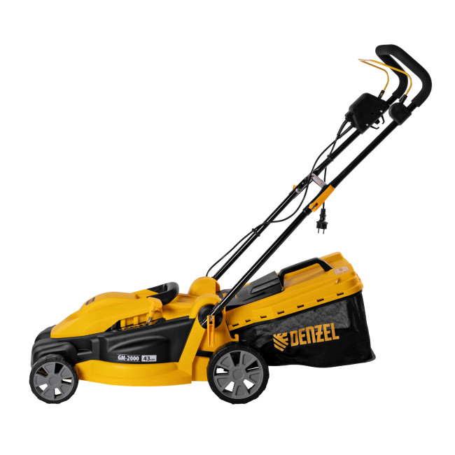 Газонокосилка электрическая GM-2000, 2000 Вт, ширина 43 см, 6 уровней, травосборник 45 л. Denzel в Новосибирске