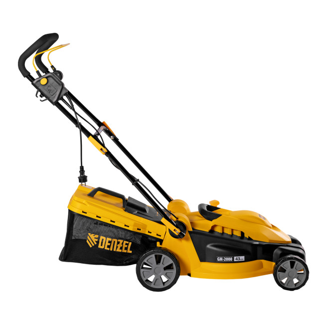 Газонокосилка электрическая GM-2000, 2000 Вт, ширина 43 см, 6 уровней, травосборник 45 л. Denzel в Новосибирске