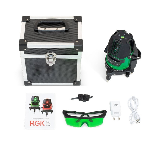 Комплект: лазерный уровень RGK LP-64G + штатив RGK LET-170 в Новосибирске