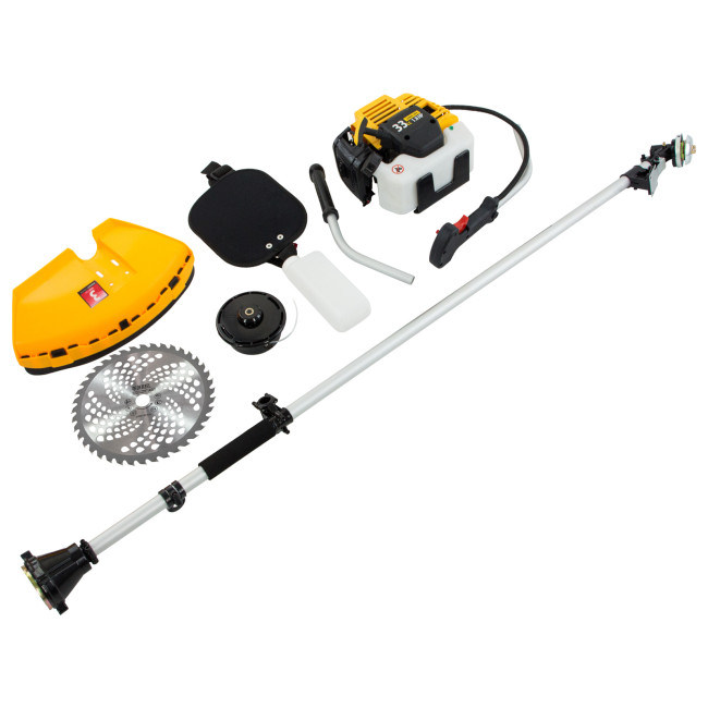 Триммер бензиновый DT 33, 33 см3, 1.8 л. с, неразъемная штанга, состоит из 2 частей Denzel в Новосибирске