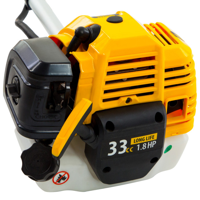 Триммер бензиновый DT 33, 33 см3, 1.8 л. с, неразъемная штанга, состоит из 2 частей Denzel в Новосибирске