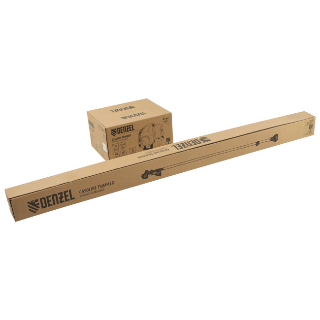 Триммер бензиновый DT 33, 33 см3, 1.8 л. с, неразъемная штанга, состоит из 2 частей Denzel в Новосибирске