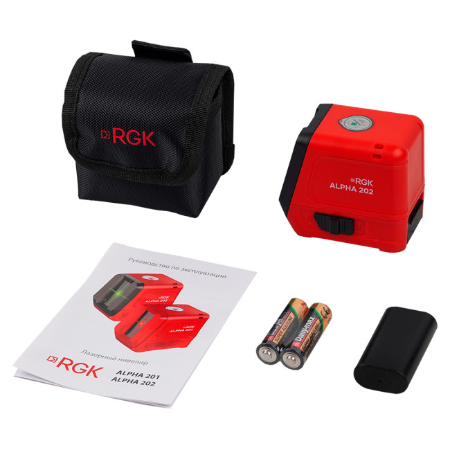 Лазерный уровень RGK ALPHA 202 с зелёным лучом в Новосибирске