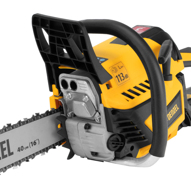 Пила цепная бензиновая DS-4516, шина 40 см, 45 см3, 2,5 л.с, шаг 0,325, паз 1,5 мм, 64 звена Denzel в Новосибирске