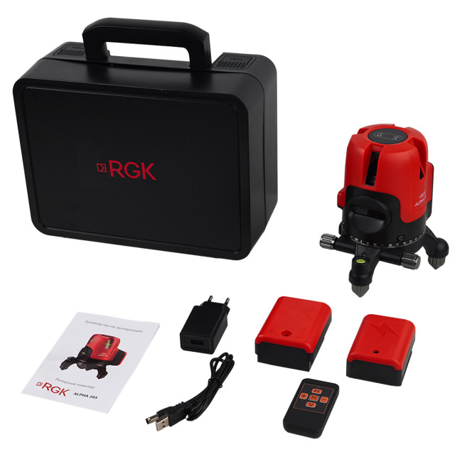 Лазерный уровень RGK ALPHA 205 с зелёным лучом в Новосибирске