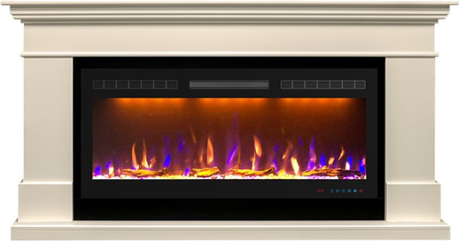 Каминокомплект California  - Слоновая кость (Высота 860) с очагом Crystal 40 RF в Новосибирске