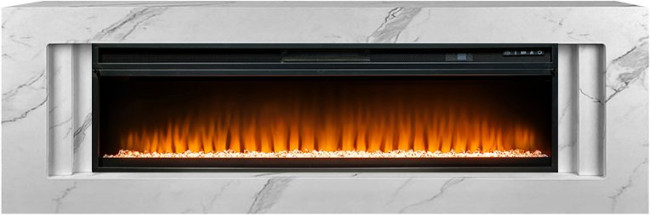 Каминокомплект Line 60 SFT White Marble - Белый мрамор с очагом Vision 60 LED в Новосибирске