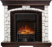 Каминокомплект Glasgow - Темный дуб / Белый с очагом Fobos FX M Black RC Каминокомплект Glasgow - Темный дуб / Белый с очагом Fobos FX M Black RC