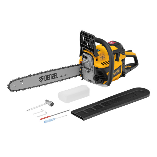 Пила цепная бензиновая DS-5218, шина 45 см, 52 см3, 3 л.с, шаг 0,325, паз 1,5 мм, 72 звена Denzel в Новосибирске