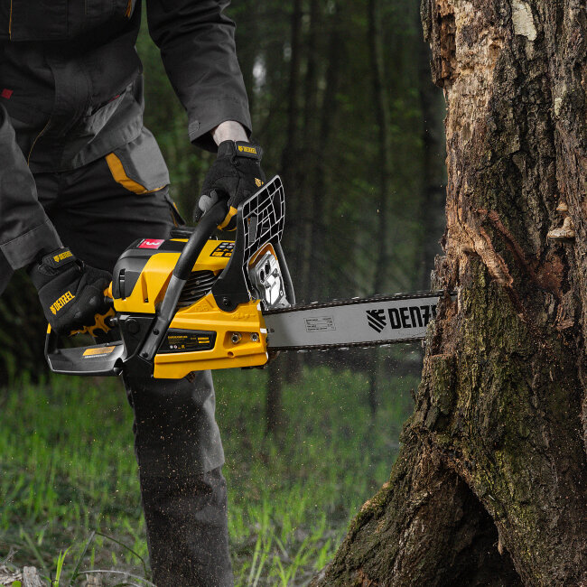 Пила цепная бензиновая DS-5218, шина 45 см, 52 см3, 3 л.с, шаг 0,325, паз 1,5 мм, 72 звена Denzel в Новосибирске