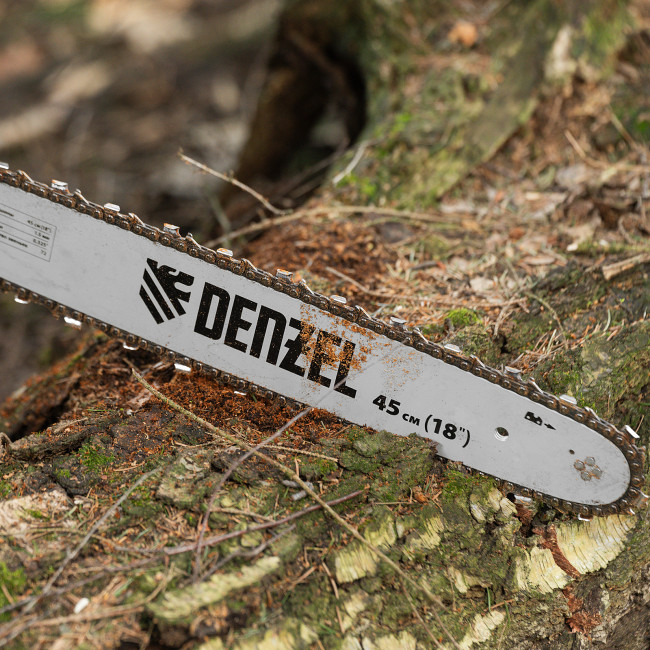 Пила цепная бензиновая DS-5218, шина 45 см, 52 см3, 3 л.с, шаг 0,325, паз 1,5 мм, 72 звена Denzel в Новосибирске