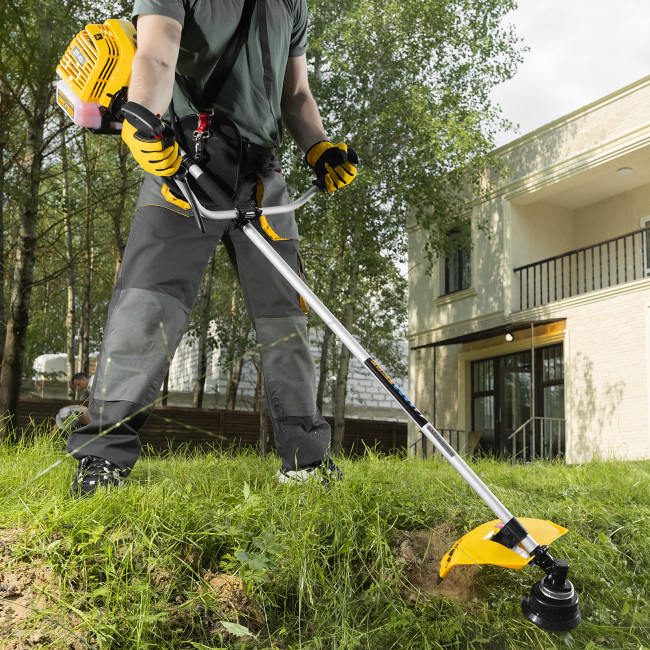 Триммер бензиновый DT 43, 43 см3, 2.5 л. с, неразъемная штанга, состоит из 2 частей Denzel в Новосибирске