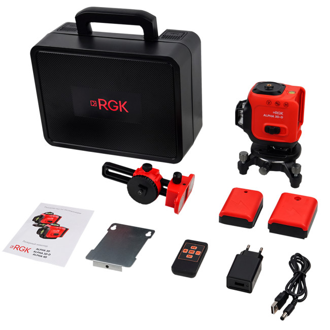 Лазерный уровень RGK ALPHA 3D-D с зелёным лучом в Новосибирске Лазерный уровень RGK ALPHA 3D-D с зелёным лучом в Новосибирске
