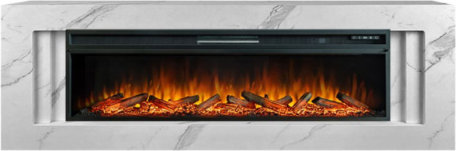 Каминокомплект Line 60 SFT White Marble - Белый мрамор с очагом Vision 60 LOG LED в Новосибирске