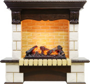 Каминокомплект Pierre Luxe угловой - Темный дуб / Шампань (Высота 1035мм) с очагом Cassette 600 NH